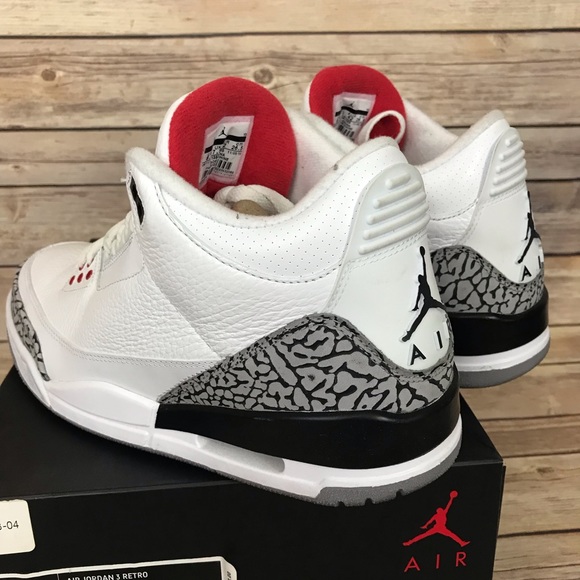 Jordan Retro 3 size 8.5 White cement 2011 Rare - Picture 7 of 8